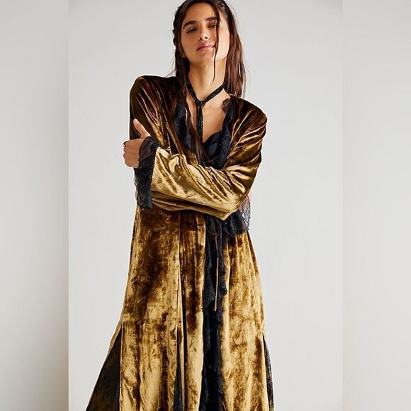 New Free People Raveena Duster Golden Combo size S - Picture 4 of 9